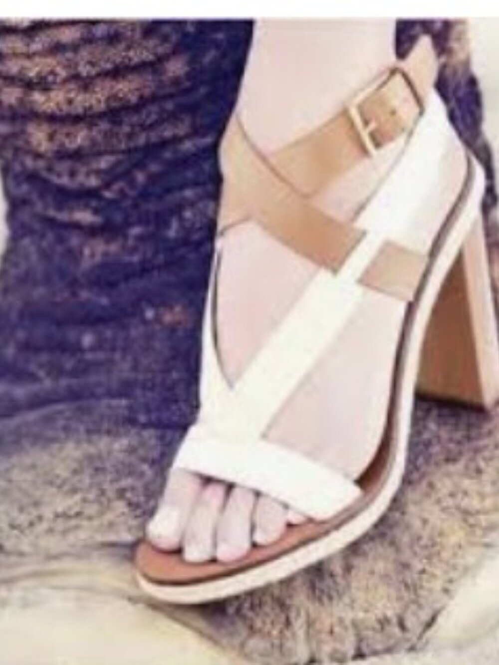 Tory Burch Marbella Brown/Ivory Leather Ankle Strap Espadrille Sandal - Picture 3 of 12